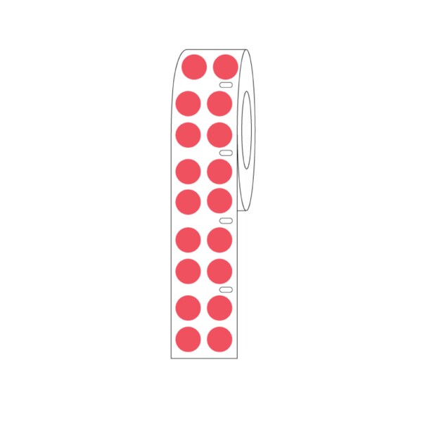 Direct Thermal Cryo  9.5mm Dots for 1.5ml Tubes/Vials Red Roll Form